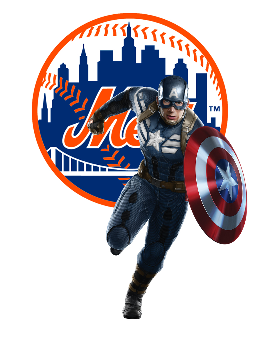 New York Mets Captain America Logo vinyl decal